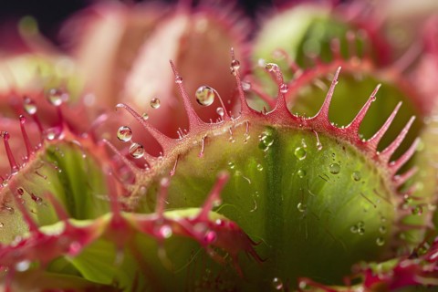 Close up of Venus Flytrap carnivorous plant. KI generiert, generiert, AI generated