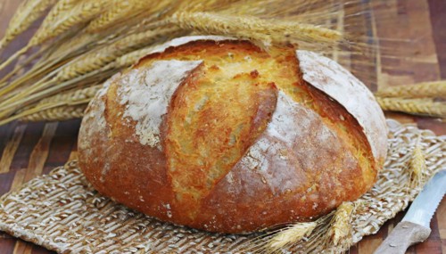 Food, baked goods, a loaf of bread, farmhouse bread, AI generated, AI generated