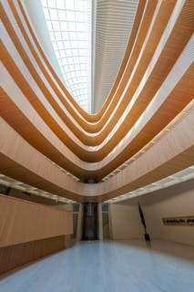 Interior with spiral design and modern architecture, UB- Recht, Zurich, Switzerland, Europe