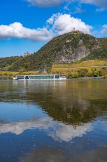 Drachenfels, a mountain in the Siebengebirge on the Rhine between Bad Honnef and Königswinter, with