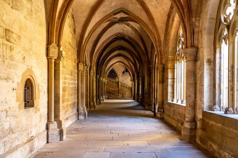 Cloister in Maulbronn Monastery, Maulbronn, Baden-Württemberg, Germany, Europe