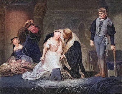 Execution of Lady Jane Grey on 12 February 1554, from The National and Domestic History of England