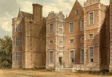 South Front of Burton Agnes, Yorkshire, England, digitally restored reproduction of a 19th-century