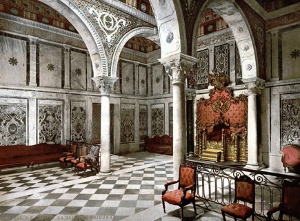 Bardo, Suburb of Tunis, Museum, Court Chamber, Tunis, Tunisia, c. 1895, Historical, digitally