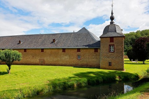 Eicks Castle, late baroque moated castle, Mechernich, Eicks district, Euskirchen district, Eifel,