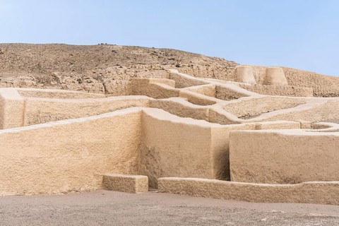 Adobe pyramids at Cahuachi, Cahuachi ceremonial center, Nazca, Peru, South America