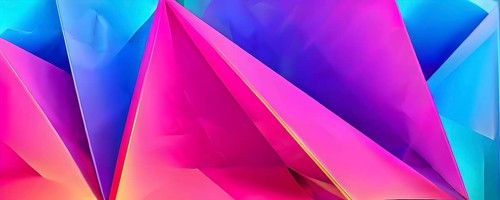 Modern abstract cover template with vibrant perspective 3d geometric prism shapes, AI generated