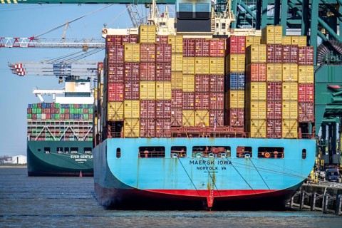 The port of Antwerp, on the Scheldt, is the second largest seaport in Europe, container port DP