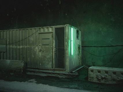 Rescue container in section H41 in the Sill Gorge, Brenner Base Tunnel, Tyrol, Austria, Europe