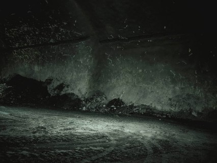 Debris after a blast, tunnel section in construction lot H53, Brenner Base Tunnel, Wolf, Tyrol,