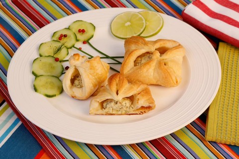 Southern German cuisine, trout cream in puff pastry, starter, fish dish, baked, from the oven,