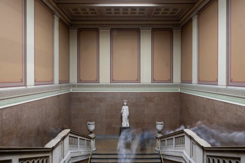 Staircase, architect Robert Smirke, British Museum, London, England, Great Britain