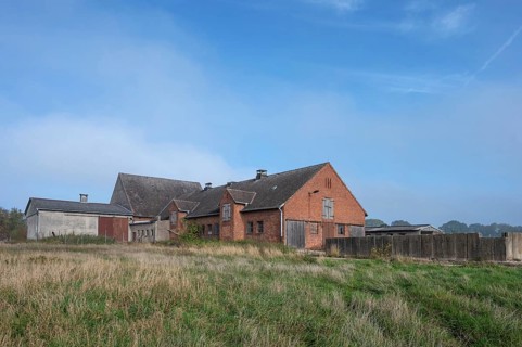 Empty cowshed of a former LPG of the former GDR, Mecklenburg-Vorpommern, Germany, Europe