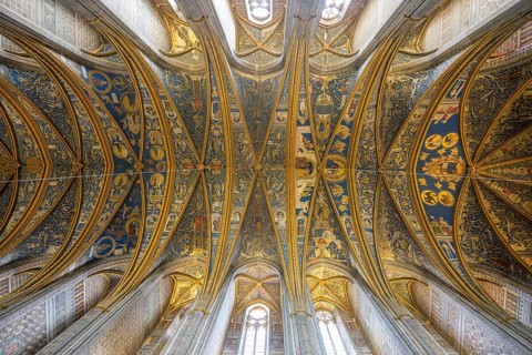 Ceiling fresco in St Cecilia's Cathedral, Albi, Département Tarn, France, Europe