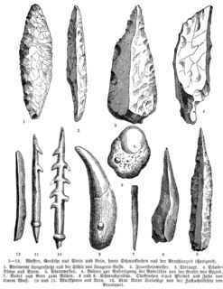 Archaeological finds from the historic Périgord, settlement since the Stone Age, weapons such as