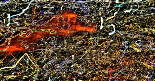 Creative shot, abstract, dancing light, night shot, light reflections, blurred, zoom, creative,