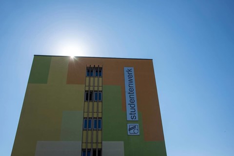 Student Union lettering, Magdeburg, Saxony-Anhalt, Germany, Europe