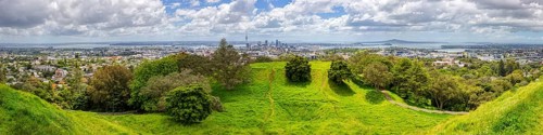 Mount Eden, crater, panorama, Auckland, New Zealand, Oceania
