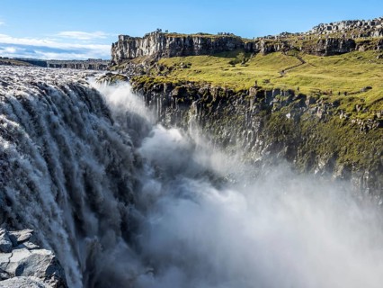 Waterfall Dettifoss, east side, Iceland, Europe