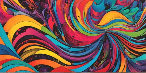Pop art styled music album illustration featuring abstract crayon patterns and erratic lines in