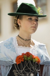 Traditional traditional costume parade, Garmisch-Partenkirchen, Werdenfelser Land, Upper Bavaria,