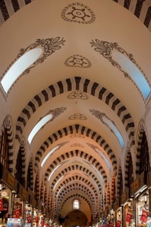 Egyptian bazaar alley ceiling, Istanbul, Turkey, Asia