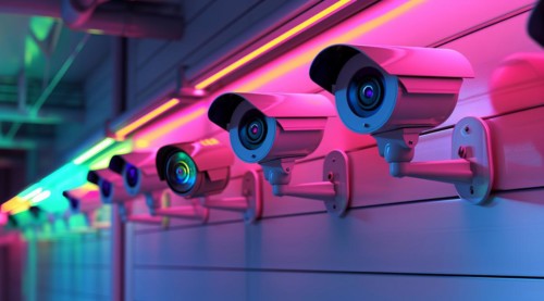 CCTV security safety camera provides surveillance, privacy and protection to business warehouse, AI
