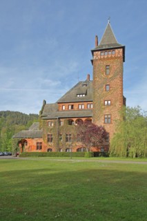 Saareck Castle built in 1902 Historicism, guest house of Villeroy & Boch, Mettlach, Saarland,