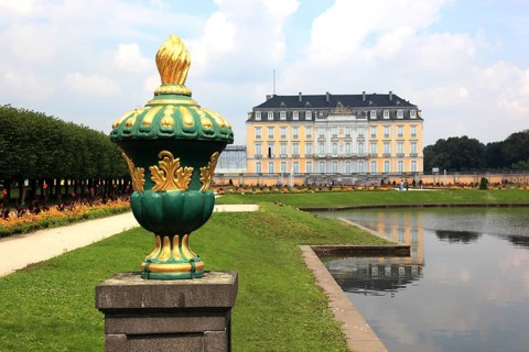 Augustusburg Castle, south side, near Brühl, Rhine-Erft district, North Rhine-Westphalia, Germany,