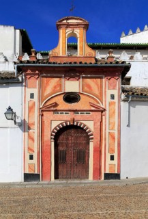Attractive historic doorway and building in old inner city, Cordoba, Spain, Europe