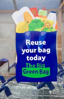 Tesco Green Bag Reuse scheme poster advert, UK