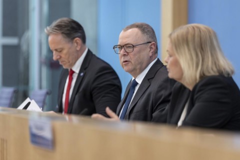 Nancy Faeser (SPD), Federal Minister of the Interior and Home Affairs, Michael Stuebgen, Chairman