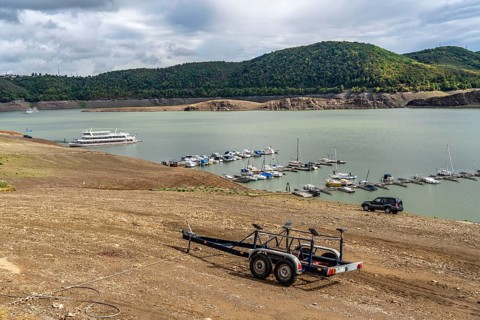 The Edersee, near Waldeck, the third largest reservoir in Germany, currently has only just under