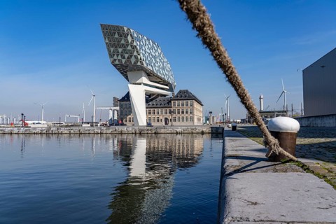 The Antwerp Port Authority building, Havenhuis, former fire brigade barracks in the harbour,