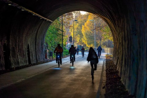 The Nordbahntrasse, a cycle path, footpath, on a former 22 KM long railway line, along the