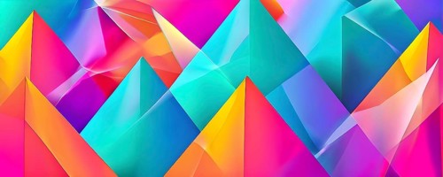 Modern abstract cover template with vibrant perspective 3d geometric prism shapes, AI generated