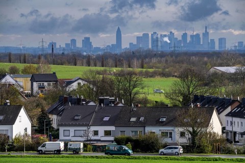 View from the village of Weilbach, a district of Flörsheim am Main in the Main-Taunus district of