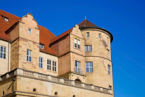 Old Palace Stuttgart from Karlsplatz, former moated palace, princely residence, 14th century seat