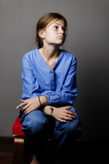 Girl, 8 years old, shows her emotions, Bonn, 04.10.2023