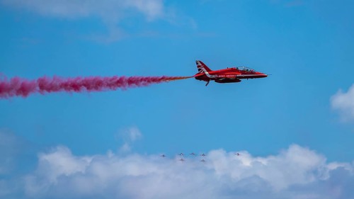 Red Arrows, Royal Air Force Aerobatic Team, Airshow 2024, Teignmouth, Devon, England, United