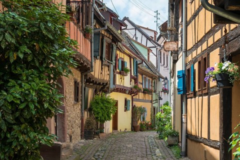 Medieval village and colourful half-timbered houses, Eguisheim, Plus beaux villages de France,