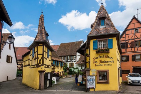 Medieval village and colourful half-timbered houses, Eguisheim, Plus beaux villages de France,