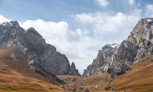Mountains in the Keltan Mountains, Sary Beles Mountains, Tien Shan, Naryn Province, Kyrgyzstan,