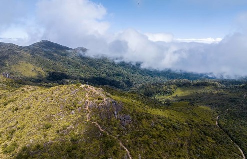 Aerial view, Cerro de la Muerte, Highlands, Tapantí National Park, Cartago Province, Paraíso, Costa