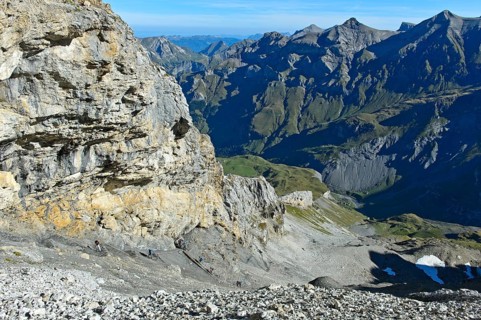 Ascent to the Hohtürli pass from the Kiental valley via the Bundalp, Kandersteg, Bernese Oberland,