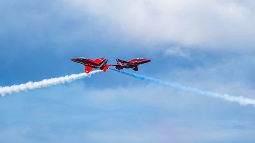 Red Arrows, Royal Air Force Aerobatic Team, Airshow 2024, Teignmouth, Devon, England, United