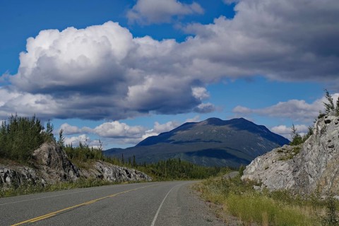 Endless road without traffic, adventure, summer, forest, wilderness, Alaska Highway, Yukon