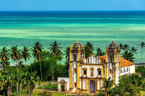 Baroque historic church in the old city of Olinda in the state of Pernambuco, Brazil, Olinda,