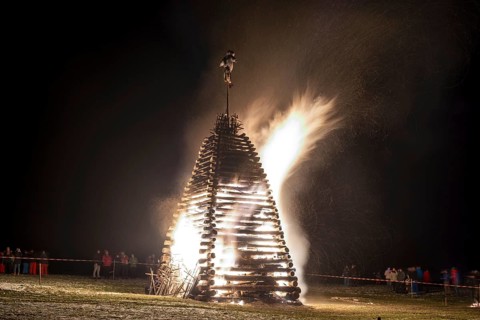 Funkenfeuer, near Reichenbach, Allgäu, Bavaria, Germany, Europe