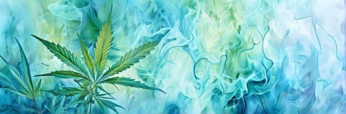 Abstract painting symbolizing the tranquil impact of cannabis in swirling soft pastel hues, AI